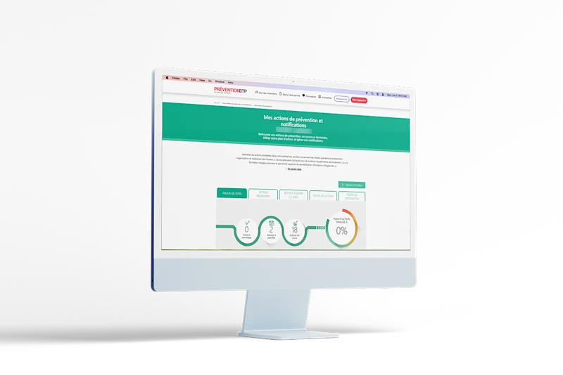 un outil en ligne pour suivre son plan d'action, vue de l'accueil