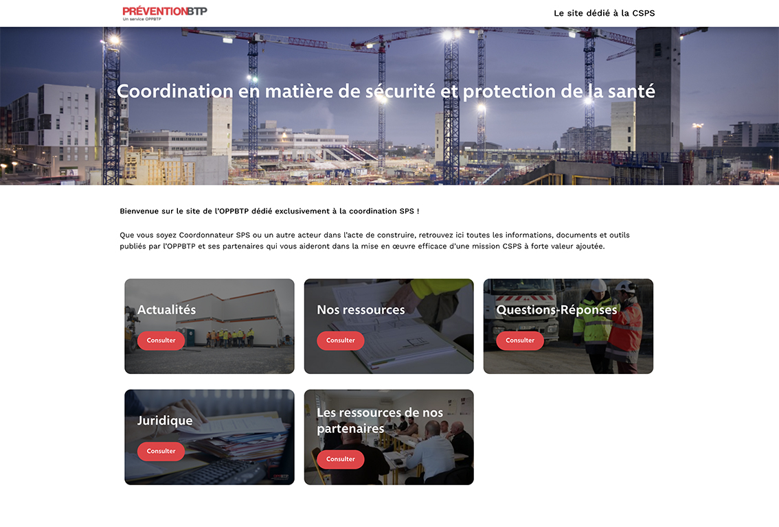 visuel du site dédié à la CSPS