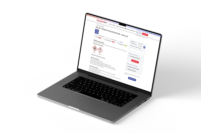 Inventaire Risque Chimique : saisir un produit