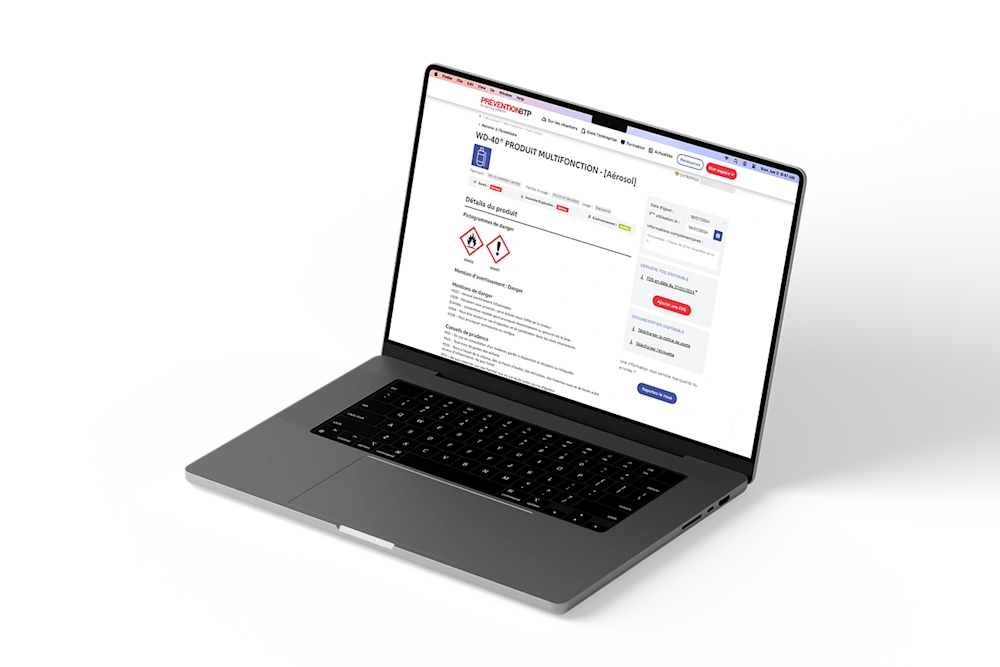 Inventaire Risque Chimique : saisir un produit